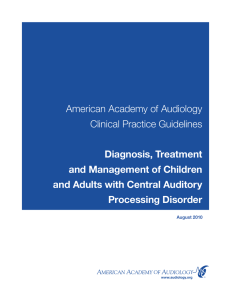 American Academy of Audiology Clinical Practice Guidelines