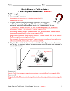 Liquid Magnets Worksheet – Answers