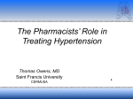 The Pharmacists` Role in Treating Hypertension