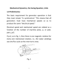 Mechanical Dynamics, the Swing Equation, Units 1.0 Preliminaries