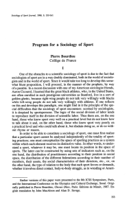 Program for a Sociology of Sport - American Kinesiology Association