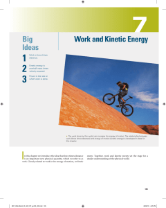 Work and Kinetic Energy Big Ideas