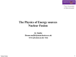 The Physics of Energy sources Nuclear Fusion