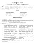 Sample Resume (Word Document) - Southern College of Optometry