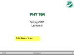 PHY 184 lecture 6
