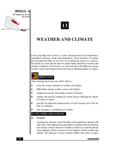 Lesson 13. Weather and climate