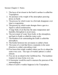 Science Chapter 11 Notes 1. The layer of air closest to the Earth`s