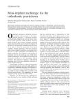 Mini-implant anchorage for the orthodontic practitioner