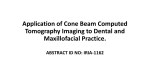 Application of Cone Beam Computed Tomography Imaging to