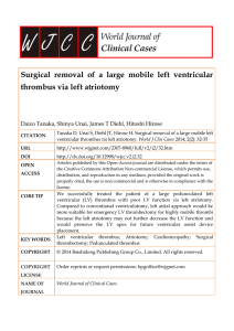 Surgical removal of a large mobile left ventricular thrombus via left