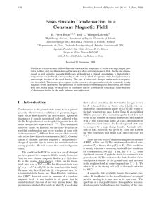 Bose-Einstein Condensation in a Constant Magnetic Field