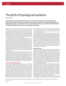 The birth of topological insulators