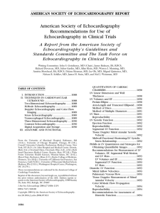 American Society of Echocardiography Recommendations for Use