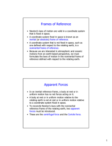 Frames of Reference Apparent Forces