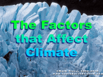 Notes on Factors that Effect Climate