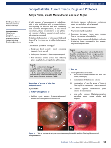 Endophthalmitis: Current Trends, Drugs and Protocols