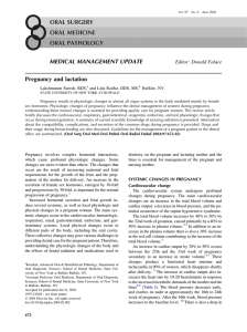 MEDICAL MANAGEMENT UPDATE Pregnancy and lactation