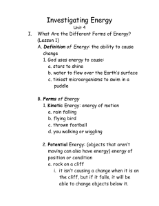 Investigating Energy - Trinity Christian School