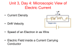 Unit 3, Day 4: Microscopic View of Electric Current