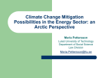 Climate Change Mitigation Possibilities in the Energy