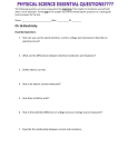 ch 16 Electricity Essential Questions