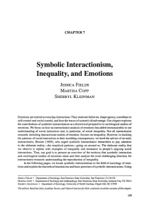 Symbolic Interactionism, Inequality, and Emotions