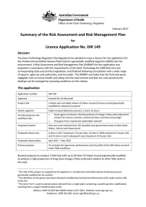 Risk management plan