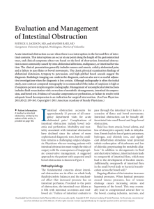 Evaluation and Management of Intestinal Obstruction