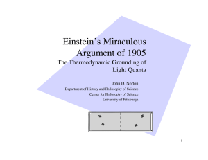 Einstein`s Miraculous Argument of 1905