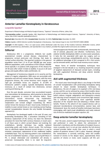 Anterior Lamellar Keratoplasty in Keratoconus