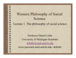 The philosophy of social science - University of Michigan–Dearborn