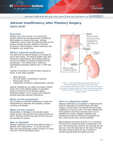 Adrenal Insufficiency after Pituitary Surgery basic level