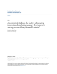 An empirical study on the factors influencing international marketing