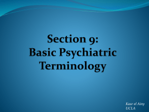 Section 9: Basic Psychiatric Terminology