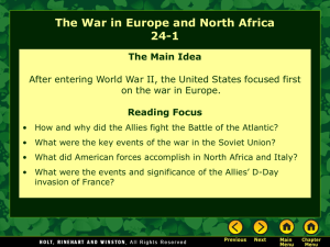 Lesson 24-1: The War in Europe and North Africa