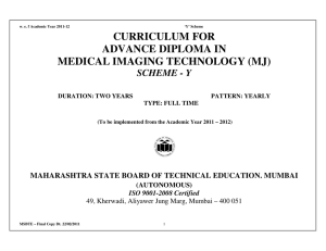 CURRICULUM FOR ADVANCE DIPLOMA IN MEDICAL IMAGING