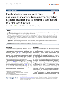 Identical wave forms of vena cava and pulmonary artery during