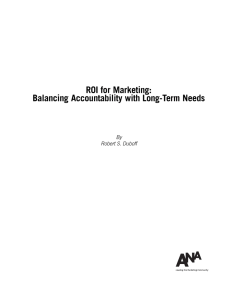 ROI for Marketing: Balancing Accountability with