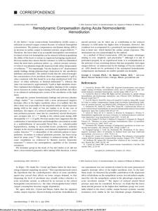 Hemodynamic Compensation during Acute