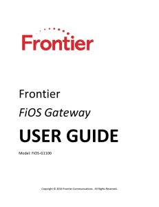 FiOS Gateway USER GUIDE - Frontier Communications