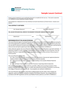 Sample Locum Contract - Divisions of Family Practice