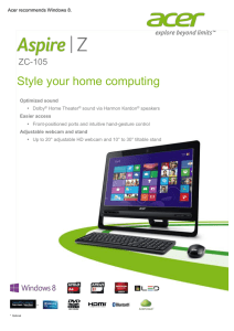 Aspire ZC-105 desktop product sheet