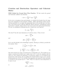 Creation and Destruction Operators and Coherent States