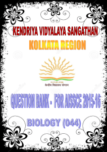 biology - Kendriya Vidyalaya No.1 Kanchrapara