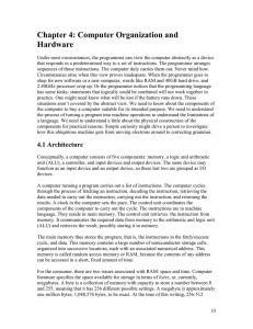 Chapter 4: Computer Organization and Hardware