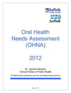 Oral Health Needs Assessment