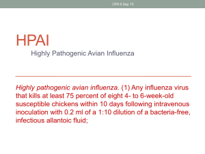 Highly Pathogenic Avian Influenza Highly pathogenic avian