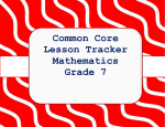Common Core Lesson Tracker Mathematics Grade 7 Ratios and
