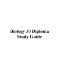 Biology 30 Diploma Study Guide Study Tips: Unit A: Nervous and