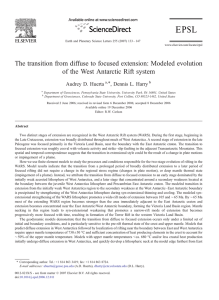 The transition from diffuse to focused extension: Modeled evolution